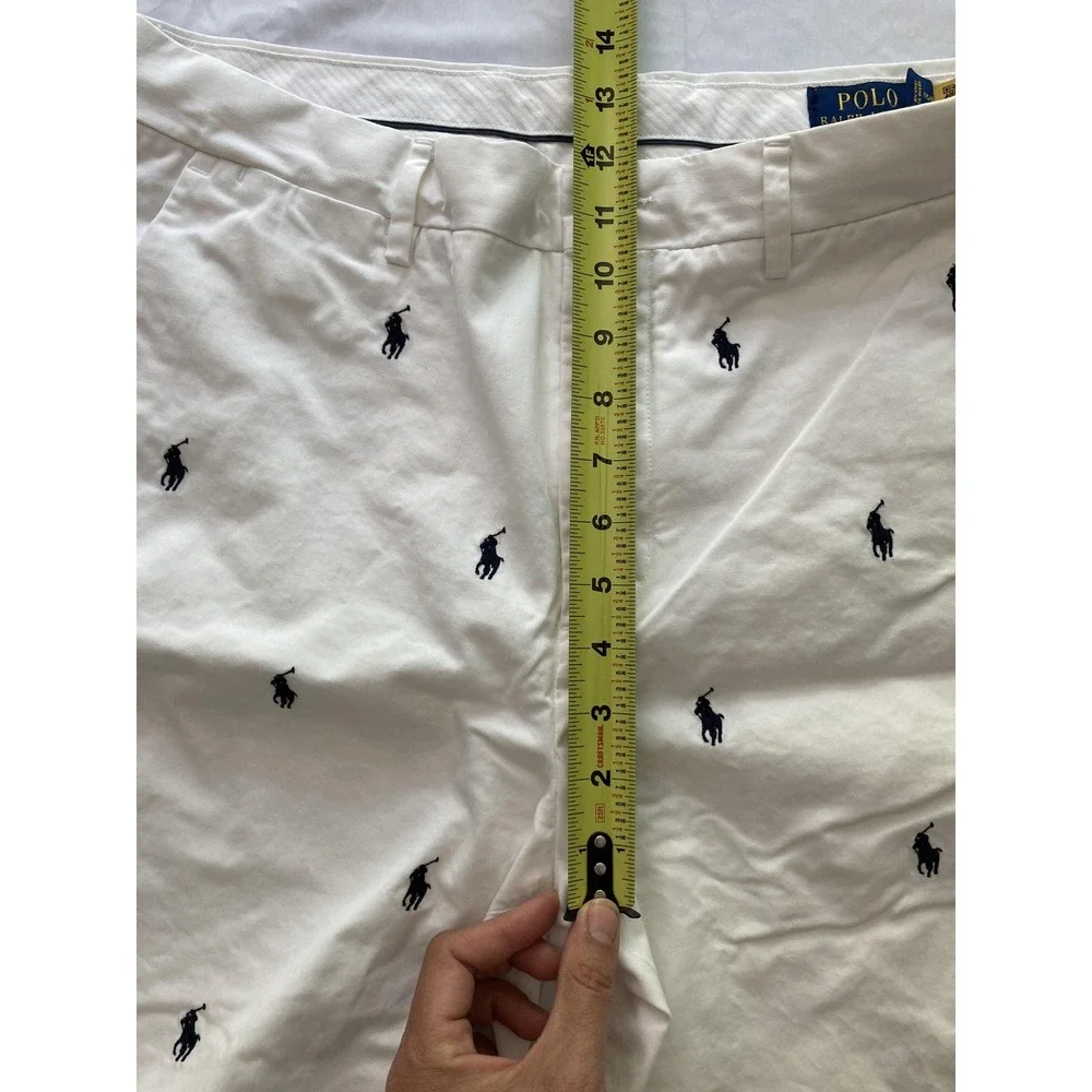 Polo Ralph Lauren Shorts Men 33 White Pony Embroidered Stretch Chino Classic EUC